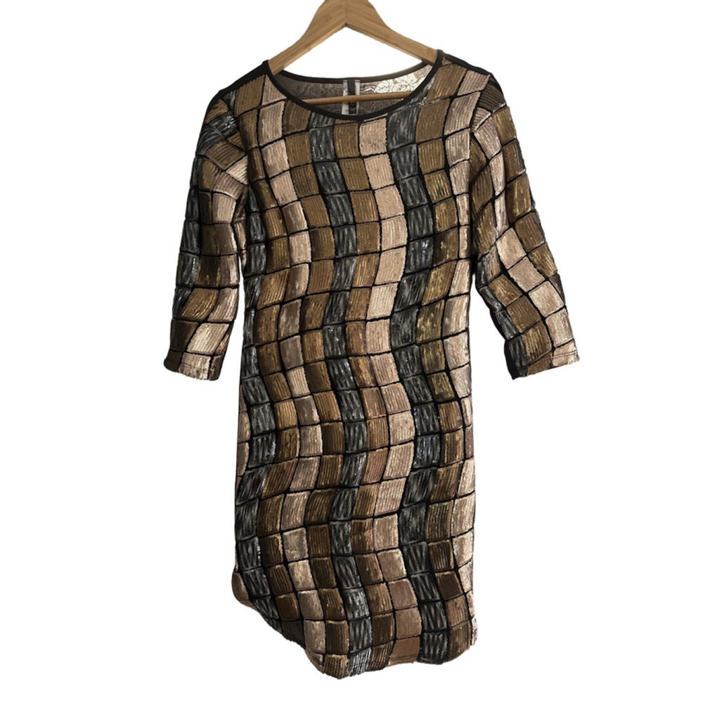 Women's J Uptown U.S.A. Dress Size L Black and Gold